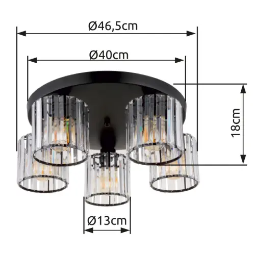Stropné svietidlo Globo 15742-5D 5x60W E27 230V IP20